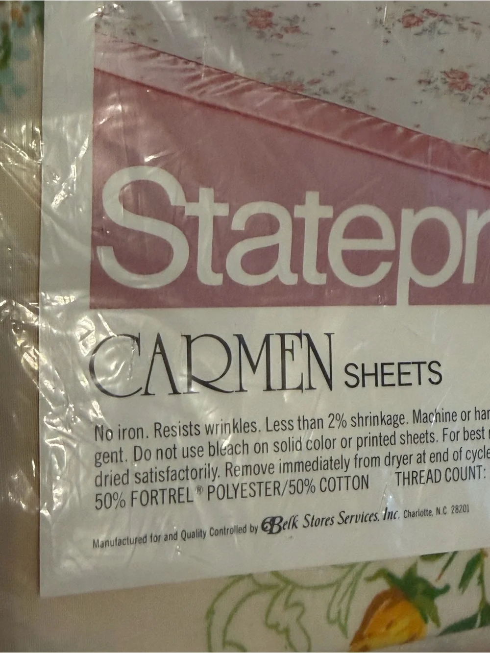 🆕 StatePride NOS cotton poly double full flat sheet yellow roses 81”x96” Carmen